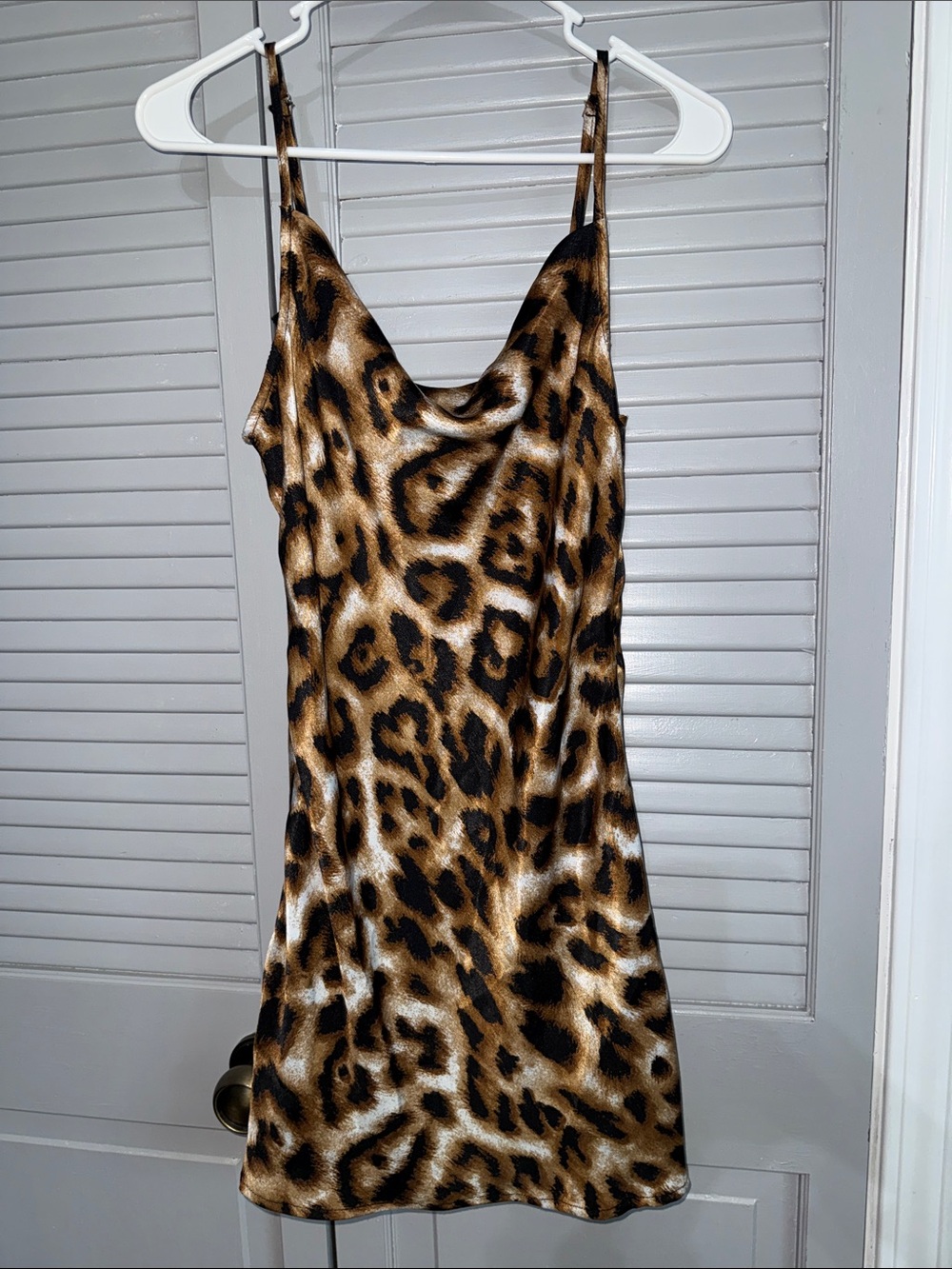Forever 21 Leopard Print Satin Slip Dress - Brown & Black